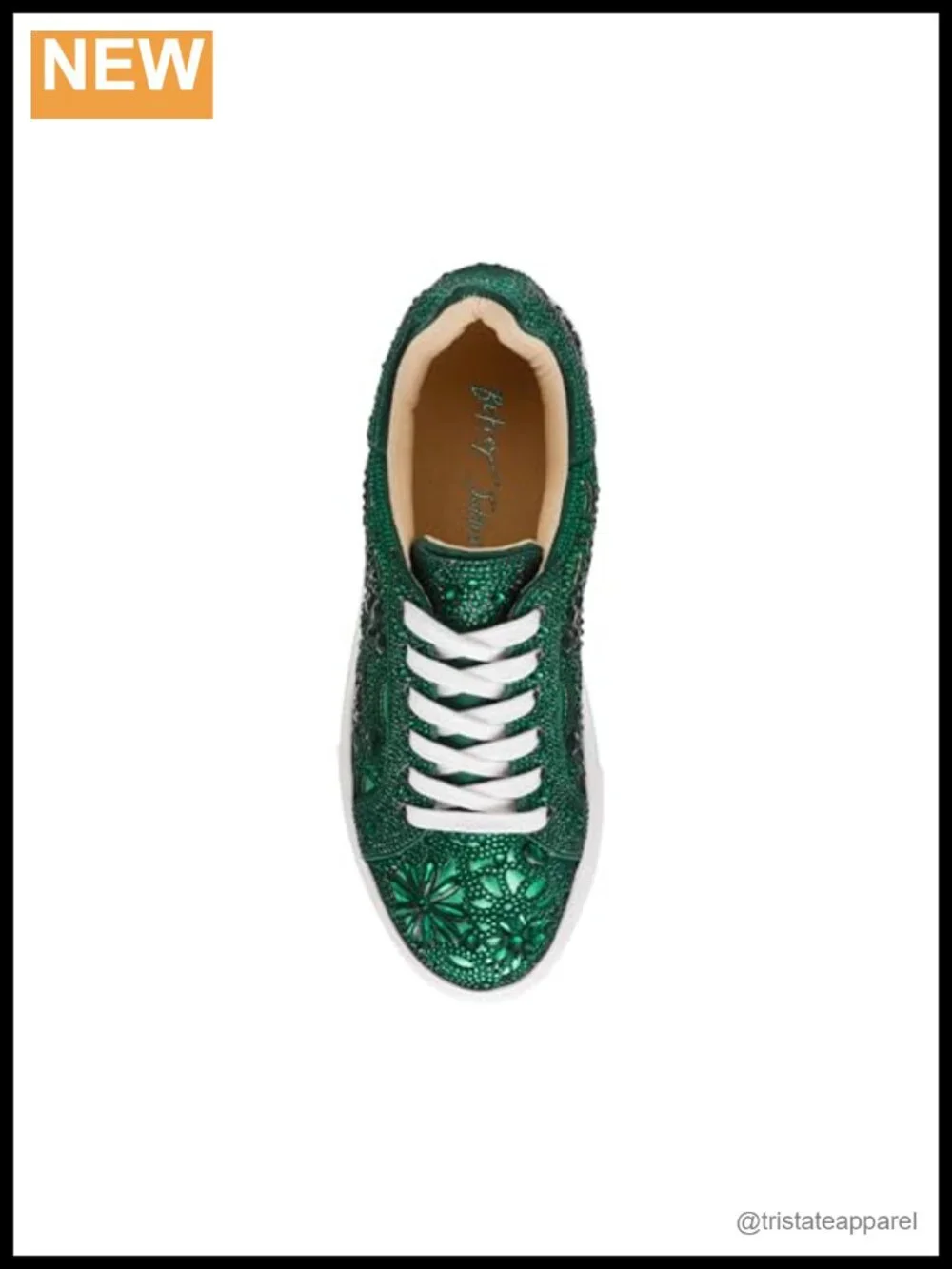 Rhinestone Platform Sneaker with Lace-Up Closure